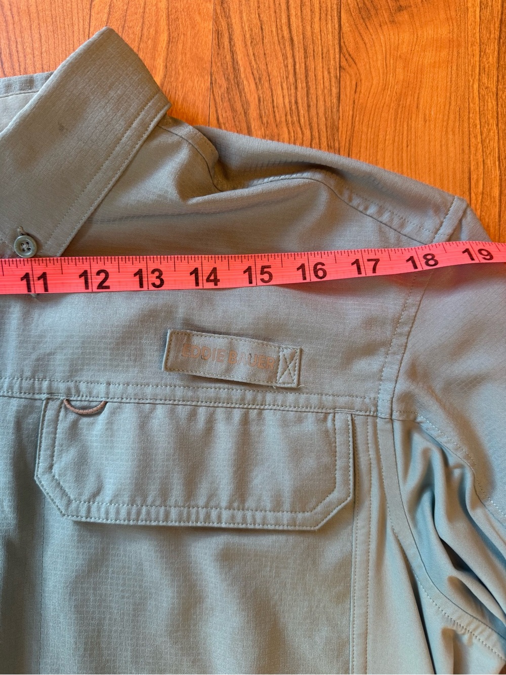 Eddie Bauer Men’s Long-Sleeve Green Utility Shirt Lightweight soft material - Picture 6 of 8